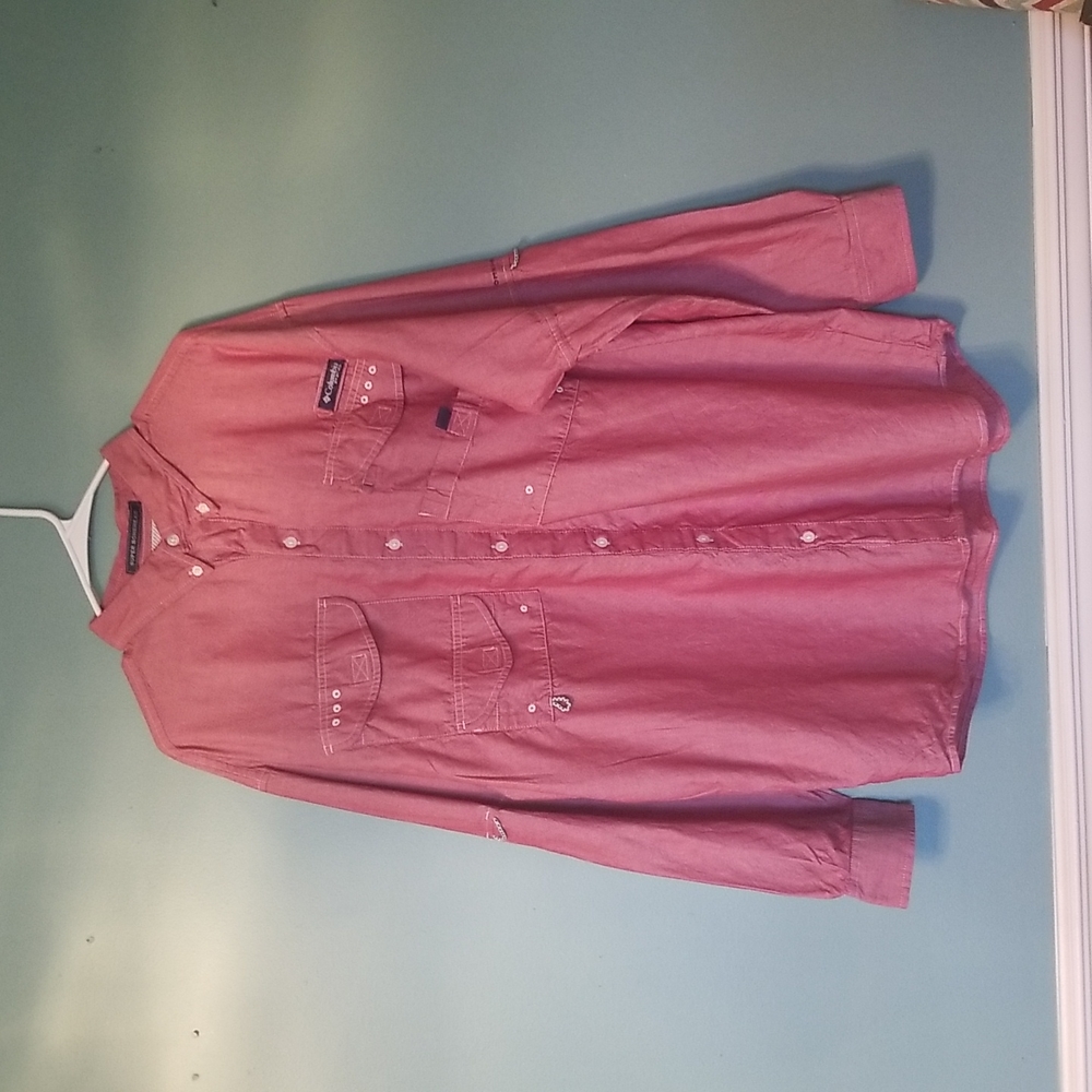 Columbia Super Bonehead Omni-Shade Men's red shirt Size Large